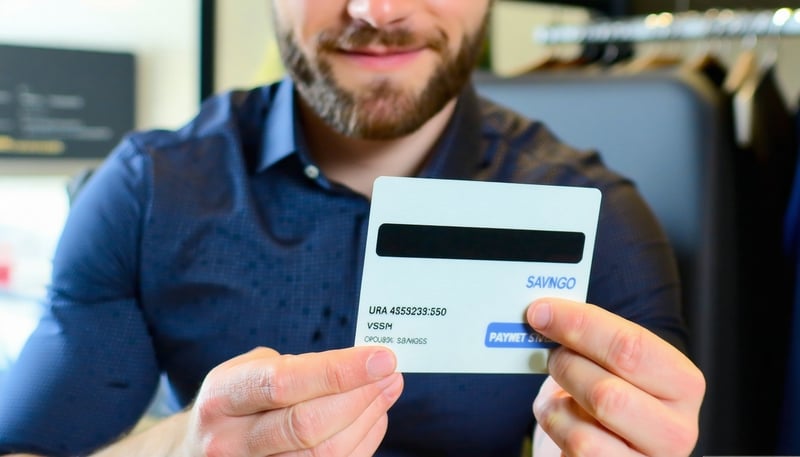 UK business owner reviewing card payment savings